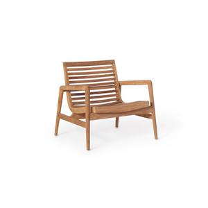 Sillón de Madera de Teca Natural con Diseño de Listones – Silla de Relajación de Madera de Lujo para Interiores y Exteriores - Product Image 2