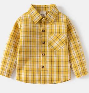 Chemise en flanelle 100% coton pour garçons, col rond, 180g, à carreaux, décontractée, pour bébé et tout-petit, manches longues, avec poche, écologique - Product Image 4