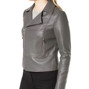 Women Faux Leather Jacket Loose Fit Vintage Biker <b>Coat</b> <b>Zipper</b> Stand Collar Casual Autumn Winter Outerwear - Product Image 4