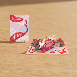 Carte artisanale de la Saint-Valentin avec enveloppe, carte pop-up 3D, design amour et cœur, cartes de vœux pour couple, Saint-Valentin - Product Image 5