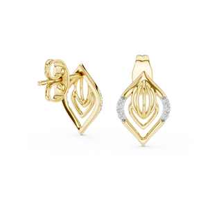 Pendientes de botón minimalistas Satvik Ratna ER 39 chapados en oro de 10K/14K/18K con diamantes cultivados en laboratorio, engaste de púas, certificados, para uso diario, regalo - Product Image 2