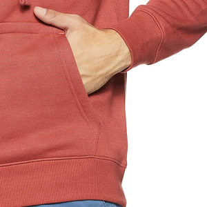 <b>Men's</b> Red Hooded Sweatshirt Regular Fit Cotton Fleece Casual <b>Pullover</b> With Front Pocket Autumn Wear - Product Image 5