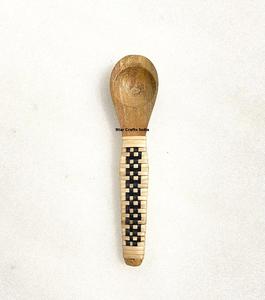 Petites cuillères en bois de style vintage, cuillères à épices avec manche en rotin tressé, cuillères doseuses, décoration intérieure, ustensiles de cuisine - Product Image 1