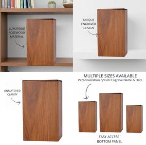 Urna Funeraria de Madera Maciza con Acabado en Nogal, Recuerdo Conmemorativo para Cenizas, Almacenamiento de Cenizas Humanas de Adultos - Product Image 2