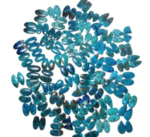 Shattuckite Cabochon อัญมณีควอตซ์ธรรมชาติสำหรับทำเครื่องประดับมีขนาดรูปร่างผสมอัญมณีหลวม - Product Image 1