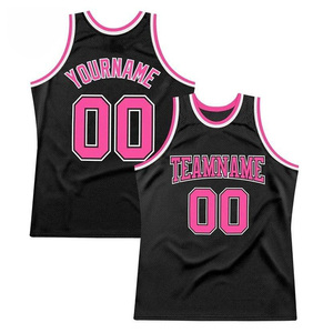 Maillot de basket-ball noir personnalisé unisexe en mesh, débardeur respirant en polyester avec impression par sublimation du nom de l'équipe, uniforme de sport pour adulte - Product Image 1