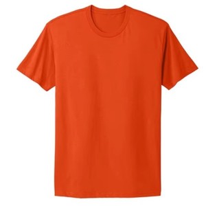 Camiseta de Manga Corta para Hombre, Color Naranja Sólido, 100% Algodón, Corte Regular, Cuello Redondo, Estilo Casual, Tejido de Punto, Tinte Liso, Diseño Personalizado - Product Image 1
