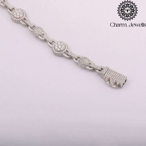 สร้อยคอ Charm Jewells ประดับโมอิสซาไนต์ เงินแท้ 925 ชุบทอง 14K ทรงลูกบอล ตัดเหลี่ยมทรงเรขาคณิต รับรองโดย IGI สไตล์ฮิปฮอป สำหรับทั้งชายและหญิง - Product Image 4