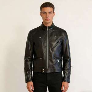 Vestes Hip Hop élégantes en cuir véritable avec logo personnalisé - Product Image 2