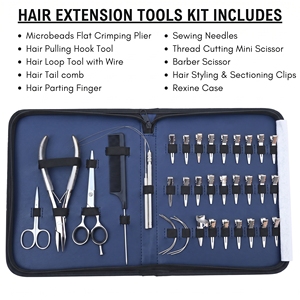 Juego de Herramientas para Extensiones de Cabello Todo en Uno con Alicates de Microperlas, Herramienta de Gancho, Mini Tijeras, Clips, Peine y Agujas - Product Image 2