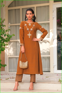 Ensemble Kurta brodé Mustard Rani Haar - Product Image 6