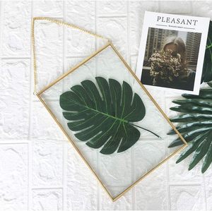 Rectangular Golden Home Decor Glass & Metal Hanging Picture <b>Frame</b> for <b>Wall</b> Decoration with 2 Sides Glass In 10x8 Inches - Product Image 3