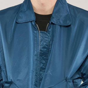 Blouson bomber bleu pour homme, couleur unie, fermeture éclair, style décontracté, extérieur en polyester, coupe classique, pour l'automne - Product Image 6