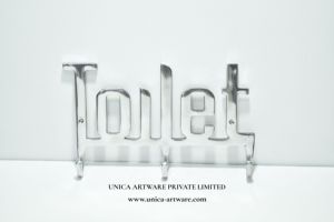 Wholesale Supply Toilet Wall <b>Hook</b> Rack Modern Aluminium Bathroom Key & <b>Towel</b> Holder Bold Letter Wall Mounted <b>Hooks</b> For Sale - Product Image 4