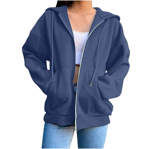 High Quality Women's Light <b>Pink</b> Zip-Up <b>Hoodie</b> Outerwear Stylish Streetwear Design Comfortable Warm Everyday Autumn Winter Wear - Product Image 4