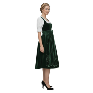 Robe Dirndl allemande en velours de qualité supérieure, costume bavarois pour l'Oktoberfest, tenue ethnique traditionnelle pour femmes, broderie, tenue folklorique - Product Image 3