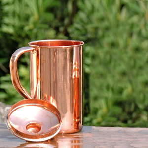 Jarra de Agua Clásica de Cobre con Tapa, Elegante Jarra de Metal para Bebidas, Recipiente para Servir Hecho a Mano para el Hogar, Hotel, Restaurante - Product Image 3