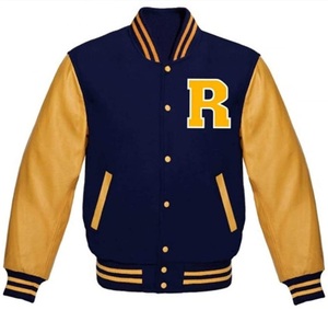 Custom Manufacturer Leather Sleeves Varsity <b>Jacket</b> Vintage Winter & Fall <b>Men</b> R <b>Letter</b> Printed Logo Embroidery <b>Men</b> Varsity <b>Jacket</b> - Product Image 1