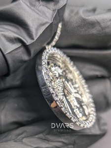Pendentif médaillon de luxe en argent 925, serti de diamants Moissanite, pendentif personnalisé Statue de la Liberté, breloques, prix de gros - Product Image 3