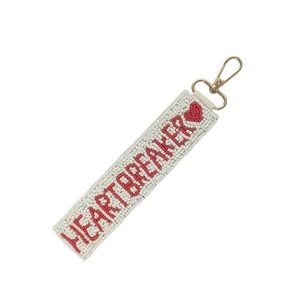 QUEEN Handmade Eco-Friendly Durable White Gold Embroidered Beaded Keychain Wristlet Crown Sequin <b>Bag</b> <b>Charm</b> Purse Strap Women - Product Image 2