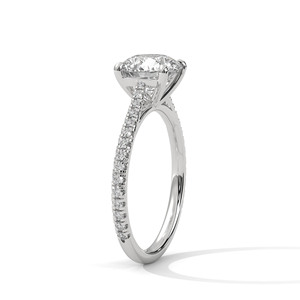 Bague en Moissanite de Qualité Supérieure avec Diamant Rond pour Femme, Bague Ajustable en Or Blanc pour Fête, Mariage, Usage Quotidien, Bijoux - Product Image 2