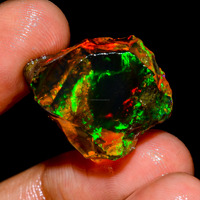 Opale d'Éthiopie Welo Fire naturelle à 100 % de qualité AAA, brute, fantaisie, effet huile, certifiée par un tiers, avec jeu de couleurs, incroyable