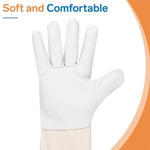 Meilleurs gants de sécurité ventilés et protecteurs pour l'apiculture, en cuir de chèvre antidérapant avec revers en toile - Gants Sunny - Product Image 2