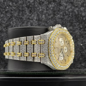 Montre Ronde Personnalisée Diamant Business Hip Hop Acier Inoxydable Design Attrayant Luxe VVS Moissanite Mécanique Édition Limitée Cadeau - Product Image 2