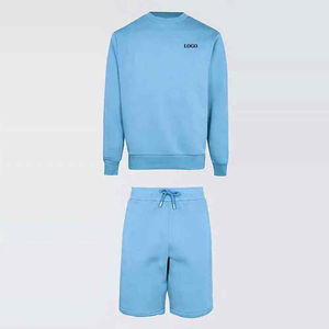 Conjuntos de Pantalones Cortos Personalizados de Alta Calidad para Hombre, Ropa Casual, Camiseta + Pantalones Cortos, Tejido Transpirable, Color Azul Cielo, Ropa para Exteriores - Product Image 3