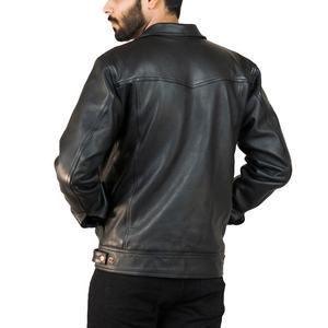 Veste en cuir longue stylée pour hommes la plus vendue en différentes couleurs au prix Veste en cuir - Product Image 6