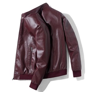 Nueva Chaqueta de Motociclista de Cuero para Hombre, Cuello Alto, Cierre de Cremallera, Transpirable y Cálida para Otoño e Invierno, con Piel de Vaca - Product Image 4