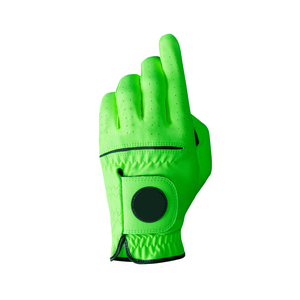 Golf Gloves Green PU Leather <b>Full</b> Finger Non <b>Slip</b> Breathable Unisex Sports Model Hook And Loop Closure - Product Image 5