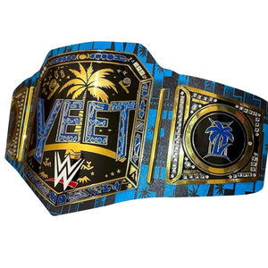 Cintura del Campionato WWE con Design 'YEET' e Decorazioni a Palma, Edizione Premium con Accenti Blu e Oro per Fan e Collezionisti - Product Image 4
