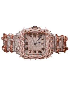 Reloj Mecánico de Lujo Personalizado de Prince Jewellers para Hombre, con Correa de Diamantes, Esfera Romana Personalizable, Estilo Moderno/Casual - Product Image 1