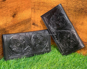 กระเป๋าสตางค์แบบยาวทำจากหนังแท้สำหรับนักธุรกิจชายกระเป๋าใส่บัตรเครดิตแบบพับสองพับ - Product Image 4