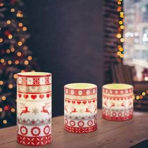 Candele LED Senza Fiamma a Forma di Cervo per Natale, Luci Tremolanti a 3 Livelli di Illuminazione, Opzioni di Quantità 3/6/9 Pezzi - Product Image 1