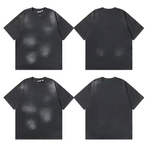 เสื้อยืดโอเวอร์ไซส์ลายโลโก้แบบกำหนดเอง เสื้อยืดวินเทจไซส์ใหญ่ เสื้อยืดผ้าคอตตอนหนานุ่มแบบย้อมสีเอซิดสำหรับผู้ชาย - Product Image 2