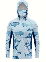 Sweat à capuche de pêche pour homme UPF 50+ à séchage rapide, manches longues, protection solaire, pour la pêche en plein air