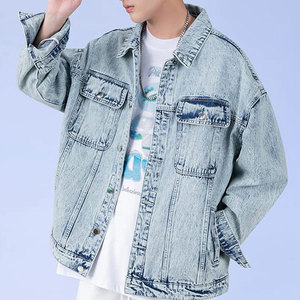 Latest Fashion Custom Printing <b>Denim</b> <b>Jacket</b> for <b>Men</b> Street Style <b>Men</b> Casual Clothing <b>Denim</b> <b>Jacket</b> for Sale <b>Men's</b> <b>Jackets</b> - Product Image 2