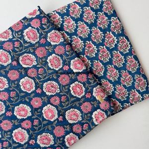 Tela de Algodón Cambray Estampada a Bloques 60x60, Tela de Algodón con Estampado Tradicional Jaipuri - Product Image 6