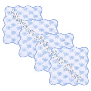 100% Cotton Hand Block Printed <b>Table</b> Scallop Napkin Sets - Product Image 2