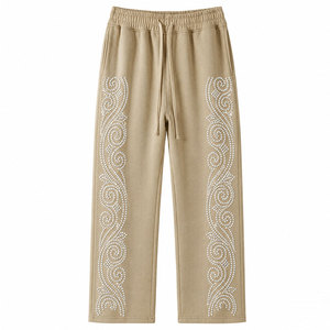 Trendy Men's Lightweight Casual Rhinestone <b>Trouser</b> with Comfortable Fit for Party Wear and Fashion Street Style Outfit - Product Image 1