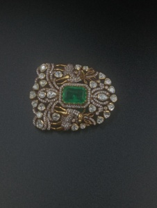 Broche de luxe en argent Amaira Jewels, motif paon, taille émeraude, diamant poire, bijoux fins unisexes, cadeau - Product Image 3