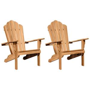 Ensemble de 2 chaises Adirondack en teck massif, marron, 78 x 77 x 95 cm - Product Image 2