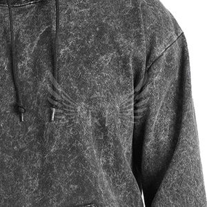 Sudadera con Capucha al por Mayor, Serie Signature, Color Negro Carbón, Acabado Suave al Tacto, Logotipo Personalizado, Fábrica de Artículos Deportivos Sialkot - Product Image 4