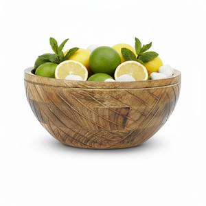 Tazón de madera para servir, mezclar, ensaladas, frutas, masa, arroz, salsa de pescado, tazones para niños, para utensilios de cocina y en oferta. - Product Image 6