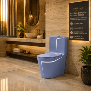 Inodoro de Diseño Elegante en Azul Pastel |   Inodoro Contemporáneo con Diseño Redondeado - Product Image 2