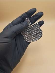 Colgante estilo hip hop de Hello Kitty, colgante de plata 925 con incrustaciones de circonitas, colgante personalizado con inicial para mujer, colgante bicolor. - Product Image 2