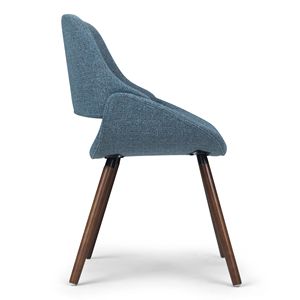 Sedia da pranzo Malden in denim blu e legno curvato - Product Image 6