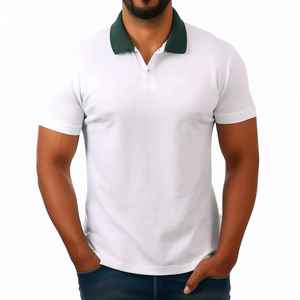 Vente en gros – Nouveauté : T-shirt décontracté à manches courtes en coton tricoté respirant pour homme, grande taille, couleur unie, design personnalisé, idéal pour le quotidien et les occasions formelles – Collection Printemps - Product Image 4
